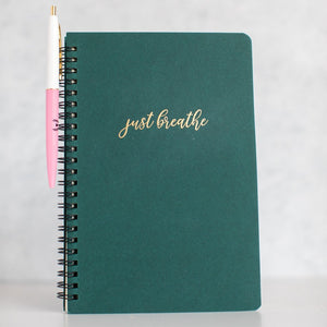Spiral Just Breathe Notebook with Pen